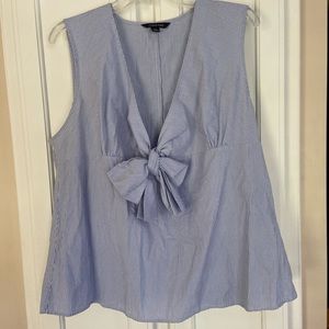 Lands’ End Seersucker sleeveless blouse XL/P 18-20